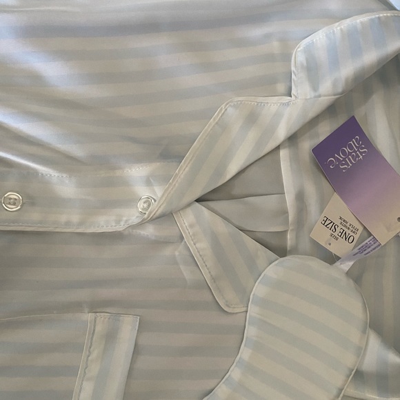 Plus Size Women's 3pc Satin Notch Collar and Shorts Pajama Set Stars Above XXL - Picture 8 of 12